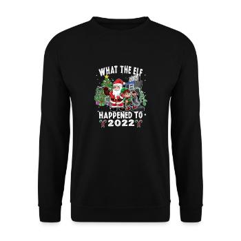 Drôle de Noël 2022 - Ce que l’Elfe - Sweat-shirt Unisexe - noir - Devant - Alina (178cm) & Michal (187cm)