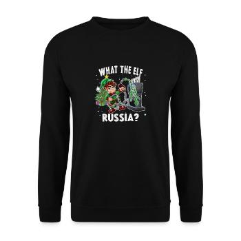 Funny Elf Gas Pump Christmas What the Elf - Unisex Sweatshirt - black - Front - Alina (178cm) & Michal (187cm)