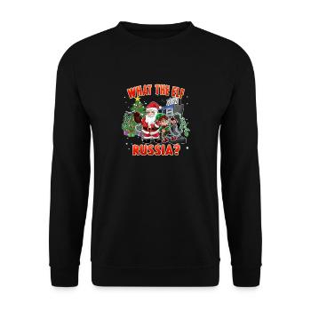 Russia What the Elf Xmas Humor 2022 - Unisex Sweatshirt - black - Front - Alina (178cm) & Michal (187cm)