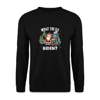 Prix élevé de l’essence Ce que l’elfe Biden Noël drôle - Sweat-shirt Unisexe - noir - Devant - Alina (178cm) & Michal (187cm)