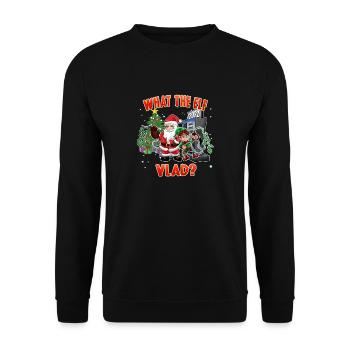 Vlad What the Elf Gas Prices Soaring Xmas Funny - Unisex Sweatshirt - black - Front - Alina (178cm) & Michal (187cm)