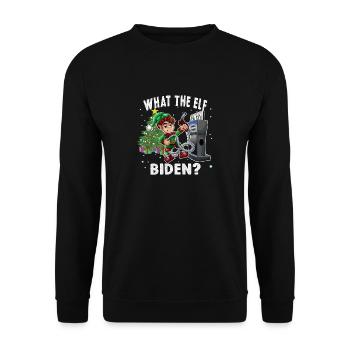 Biden Ce que l’elfe prix élevés de l’essence Noël Drôle - Sweat-shirt Unisexe - noir - Devant - Alina (178cm) & Michal (187cm)