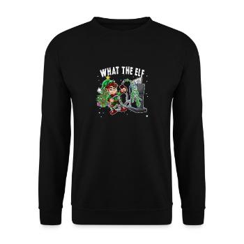 Sarcastique Noël Prix élevé de l’essence Ce que l’Elfe - Sweat-shirt Unisexe - noir - Devant - Alina (178cm) & Michal (187cm)