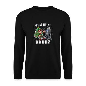 Elf Pumping Gas pour Noël 2022 Drôle - Sweat-shirt Unisexe - noir - Devant - Alina (178cm) & Michal (187cm)