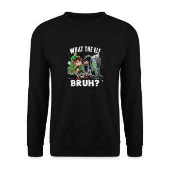 Ce que l’Elf Bruh High Gas Price Noël 2022 - Sweat-shirt Unisexe - noir - Devant - Alina (178cm) & Michal (187cm)