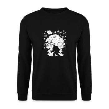 Père Noël Rennes Bigfoot Sasquatch Noël - Sweat-shirt Unisexe - noir - Devant - Alina (178cm) & Michal (187cm)