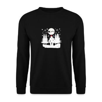 Père Noël Rennes Bigfoot Sasquatch Noël - Sweat-shirt Unisexe - noir - Devant - Alina (178cm) & Michal (187cm)