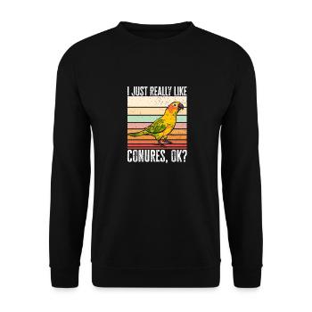 Molinasittich Perroquet Oiseau Perruche du Soleil - Sweat-shirt Unisexe - noir - Devant - Alina (178cm) & Michal (187cm)