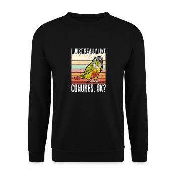 Molinasittich Perroquet Oiseau Perruche du Soleil - Sweat-shirt Unisexe - noir - Devant - Alina (178cm) & Michal (187cm)