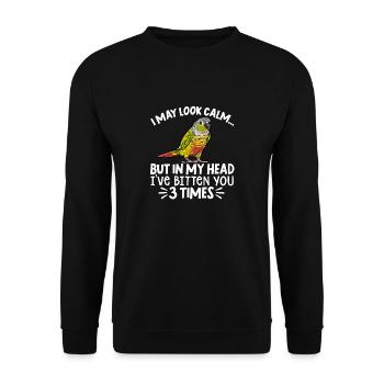 Molinasittich Perroquet Oiseau Perruche du Soleil - Sweat-shirt Unisexe - noir - Devant - Alina (178cm) & Michal (187cm)