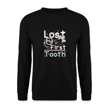 Tooth fairy lost my first tooth - Unisex Pullover - Schwarz - Vorne - Alina (178cm) & Michal (187cm)