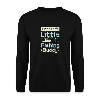 Grandpas little fishing buddy - Unisex Sweatshirt - black - Front - Alina (178cm) & Michal (187cm)