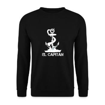 El Capitan Captain Captitán Boat Anker Seemann - Unisex Pullover - Schwarz - Vorne - Alina (178cm) & Michal (187cm)
