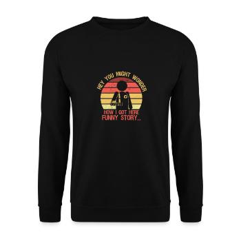 Funny recovery Broken leg Good recovery - Unisex Sweatshirt - black - Front - Alina (178cm) & Michal (187cm)