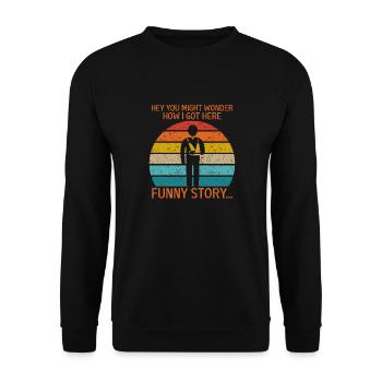 Lustige Erholung Gebrochener Arm Wird Bald Gut - Unisex Pullover - Schwarz - Vorne - Alina (178cm) & Michal (187cm)