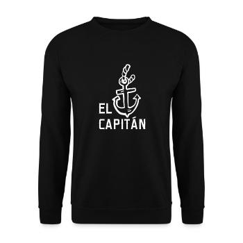 El Capitan Captain Captitán Boat Anker Seemann - Unisex Pullover - Schwarz - Vorne - Alina (178cm) & Michal (187cm)