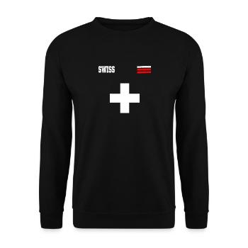 Drapeau rétro de la Croix Suisse Suisse Pride - Sweat-shirt Unisexe - noir - Devant - Alina (178cm) & Michal (187cm)