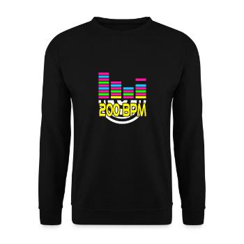 200 BPM Cool Retro Deejay DJ Designs T-Shirt - Unisex Sweatshirt - black - Front - Alina (178cm) & Michal (187cm)