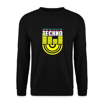 Retro Awesome TECHNO BPM Cool DJ Deejaying Designs - Sweat-shirt Unisexe - noir - Devant - Alina (178cm) & Michal (187cm)
