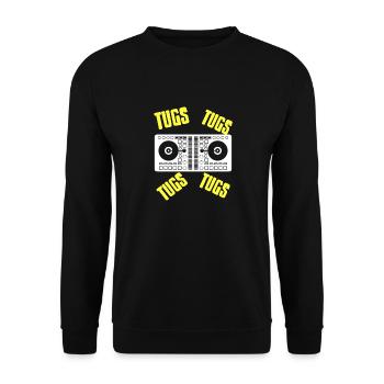 TUGS TUGS Cool Retro TECHNO DJ Lover Designs - Unisex Sweatshirt - black - Front - Alina (178cm) & Michal (187cm)