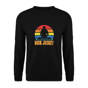 Retro Vintage DJ Disk Jockey Designs T-Shirt - Sweat-shirt Unisexe - noir - Devant - Alina (178cm) & Michal (187cm)