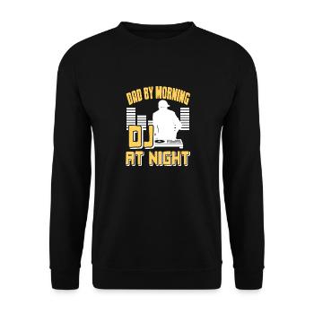 DAD By Morning DJ At Night Cool Retro DJ Designs - Unisex Sweatshirt - black - Front - Alina (178cm) & Michal (187cm)