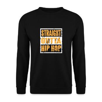 Straight Outta Hip Hop Awesome Retro Hip Hop Lover - Unisex Sweatshirt - black - Front - Alina (178cm) & Michal (187cm)