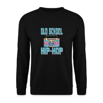 Old School Hip Hop Awesome Retro Vintage Designs - Unisex Pullover - Schwarz - Vorne - Alina (178cm) & Michal (187cm)