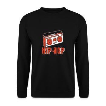 Retro HIP-HOP Boom Box Design For Hip Hop Lovers - Unisex Sweatshirt - black - Front - Alina (178cm) & Michal (187cm)