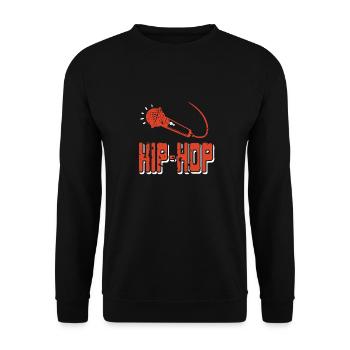 Awesome Retro HIP-HOP Microphone Design T-Shirt - Unisex Sweatshirt - black - Front - Alina (178cm) & Michal (187cm)