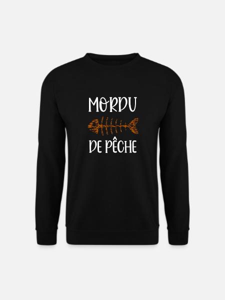 mordu de pêche - Sweat-shirt Unisexe - noir