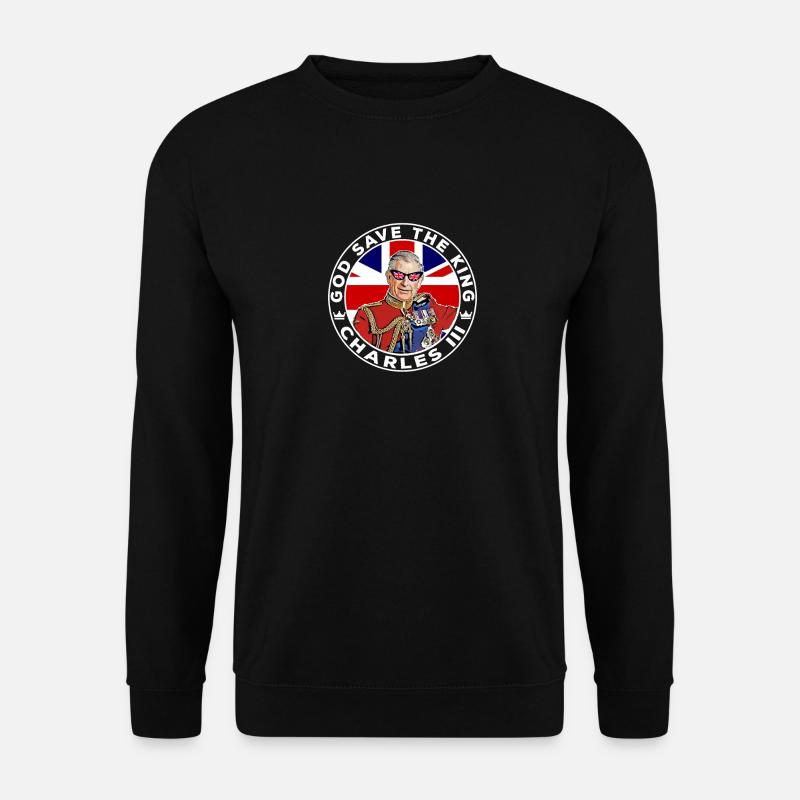 König der britischen Königsfamilie, Karl III., Gott schütze die - Unisex Pullover - Schwarz