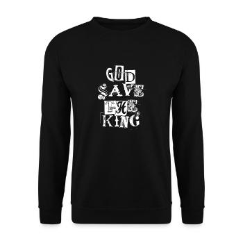 König der britischen Königsfamilie, Karl III., Gott schütze die - Unisex Pullover - Schwarz - Vorne - Alina (178cm) & Michal (187cm)