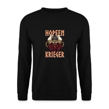 Hopfenkrieger Saufen Lustiges Bier Liebhaber Biert - Unisex Pullover - Schwarz - Vorne - Alina (178cm) & Michal (187cm)