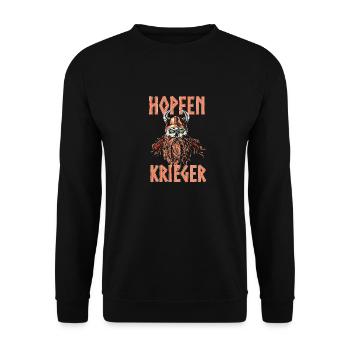 Hopfenkrieger Saufen Lustiges Bier Liebhaber Biert - Unisex Pullover - Schwarz - Vorne - Alina (178cm) & Michal (187cm)