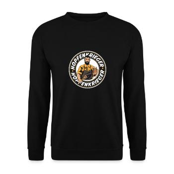 Hopfenkrieger Saufen Lustiges Bier Liebhaber Biert - Unisex Pullover - Schwarz - Vorne - Alina (178cm) & Michal (187cm)