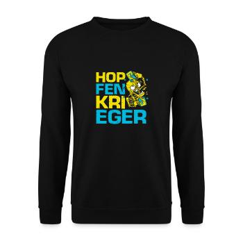 Hopfenkrieger Saufen Lustiges Bier Liebhaber Biert - Unisex Pullover - Schwarz - Vorne - Alina (178cm) & Michal (187cm)