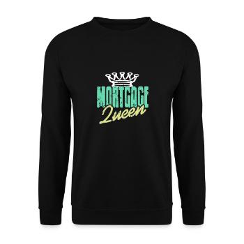 Hypothèque QUEEN Cool Rétro Vintage Banker T-Shirt - Sweat-shirt Unisexe - noir - Devant - Alina (178cm) & Michal (187cm)