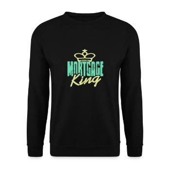 Hypothèque KING Cool Rétro Vintage Banker T-Shirt - Sweat-shirt Unisexe - noir - Devant - Alina (178cm) & Michal (187cm)