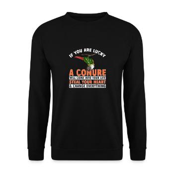 Molinasittich Perroquet Oiseau Perruche du Soleil - Sweat-shirt Unisexe - noir - Devant - Alina (178cm) & Michal (187cm)