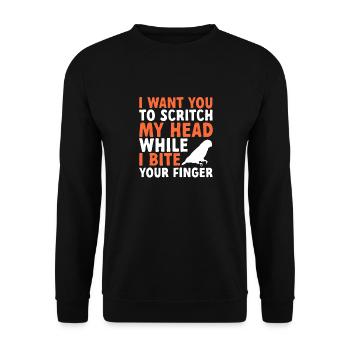Molinasittich Perroquet Oiseau Perruche du Soleil - Sweat-shirt Unisexe - noir - Devant - Alina (178cm) & Michal (187cm)