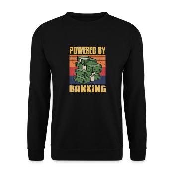 Propulsé par Banking Cool Retro Vintage Banker - Sweat-shirt Unisexe - noir - Devant - Alina (178cm) & Michal (187cm)
