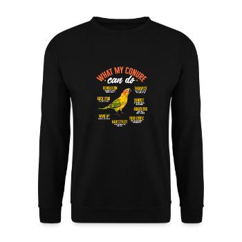 Molinasittich Perroquet Oiseau Perruche du Soleil - Sweat-shirt Unisexe - noir - Devant - Alina (178cm) & Michal (187cm)
