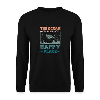 L’océan est mon endroit heureux - Sweat-shirt Unisexe - noir - Devant - Alina (178cm) & Michal (187cm)