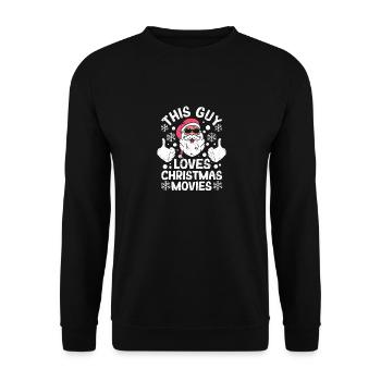 Dieser Kerl liebt Weihnachtsfilme und sieht den - Unisex Pullover - Schwarz - Vorne - Alina (178cm) & Michal (187cm)