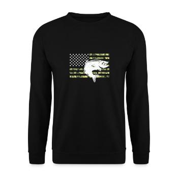 Drapeaux des États-Unis American Patriot Fisher Pêcheur - Sweat-shirt Unisexe - noir - Devant - Alina (178cm) & Michal (187cm)