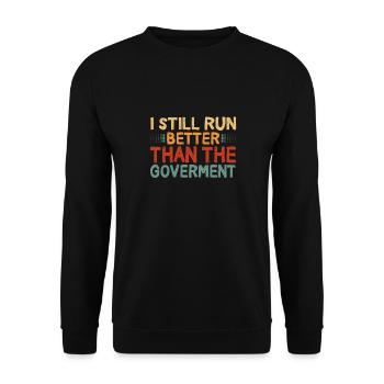 Lustiger Rollstuhlbeinverletzungs -Handicap -Witz - Unisex Pullover - Schwarz - Vorne - Alina (178cm) & Michal (187cm)