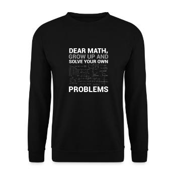 Love mathematics grows and solved funny - Unisex Sweatshirt - black - Front - Alina (178cm) & Michal (187cm)