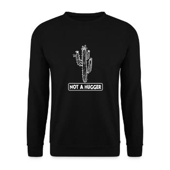 Kein Umarmung Lustiger Sarkastischer Kaktus - Unisex Pullover - Schwarz - Vorne - Alina (178cm) & Michal (187cm)