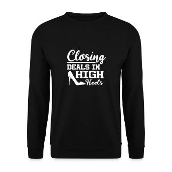 Abschluss Von Geschäften In High Heels - Unisex Pullover - Schwarz - Vorne - Alina (178cm) & Michal (187cm)